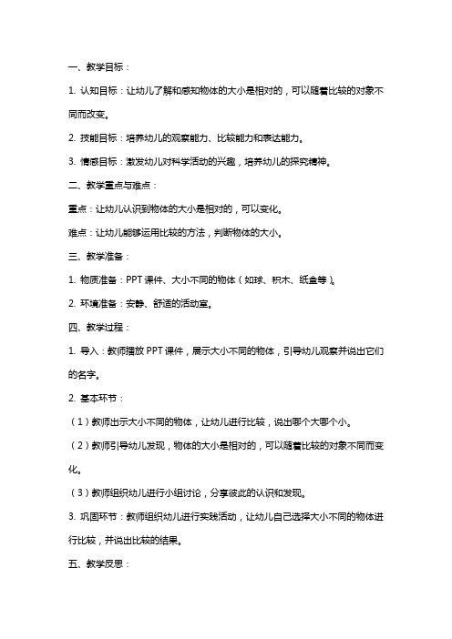 小班科学教案及教学反思《变大变小》含课件