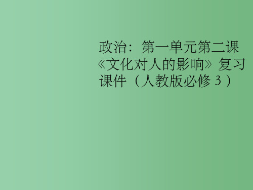 高中政治 第一单元第二课《文化对人的影响》复习课件 新人教版必修3