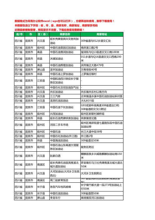 2020新版四川省宜宾市加油站服务工商企业公司商家名录名单联系电话号码地址大全331家