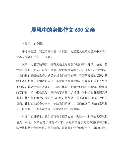 晨风中的身影作文600父亲