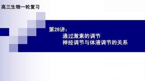 必修3一轮复习：激素调节 神经调节与体液调节的关系