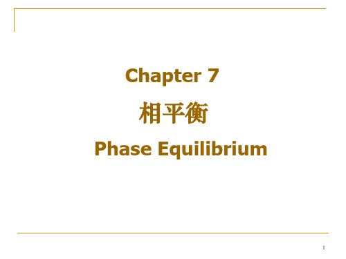 Chapter 7 Phase Equilibrium