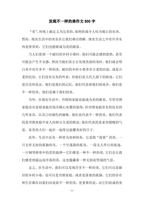 发现不一样的美作文800字