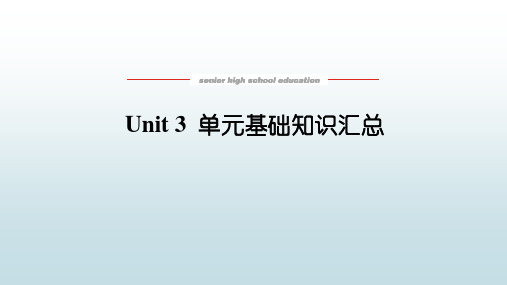 高中教育英语必修第二册外研版《Unit 3  单元基础知识汇总》教学课件