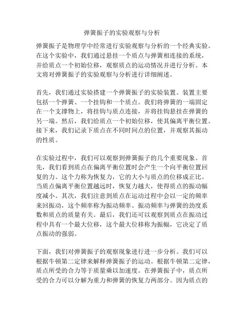 弹簧振子的实验观察与分析