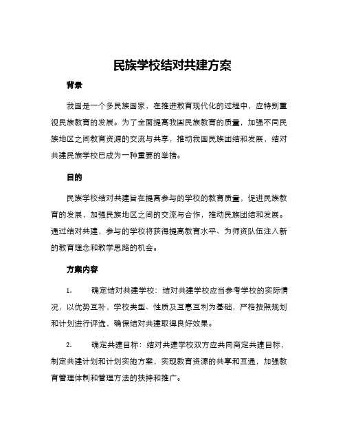 民族学校结对共建方案