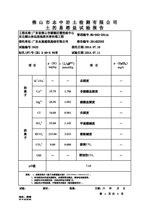 易溶盐试验