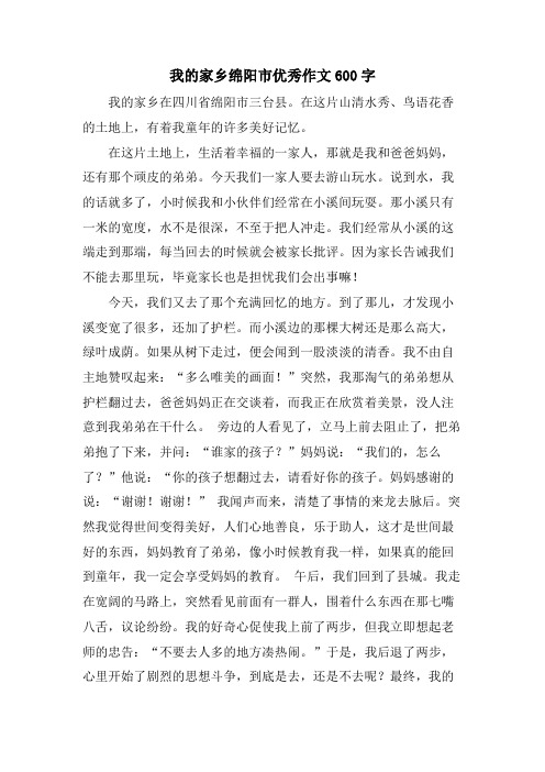 我的家乡绵阳市优秀作文600字.doc