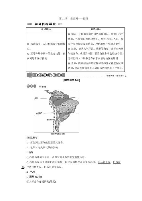 高二区域地理第11讲 南美洲——巴西