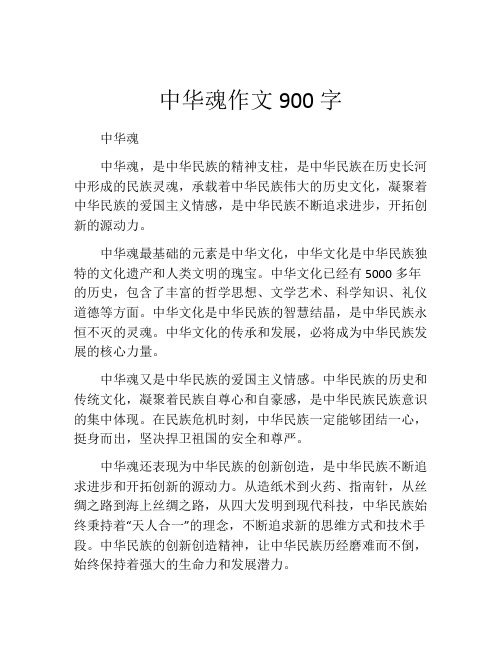 中华魂作文900字