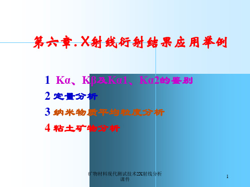 矿物材料现代测试技术2X射线分析课件.ppt