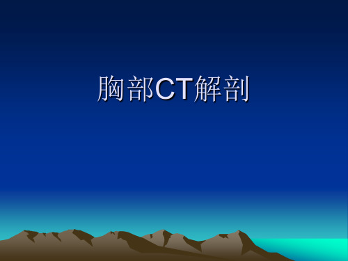 胸部 C T解剖ppt课件