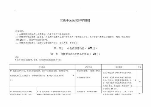 三级中医医院评审细则(三甲中医院评审)