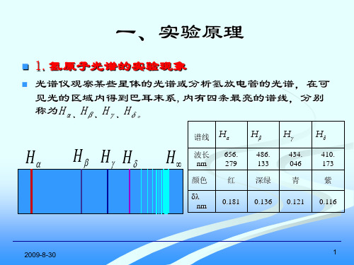 氢原子光谱实验