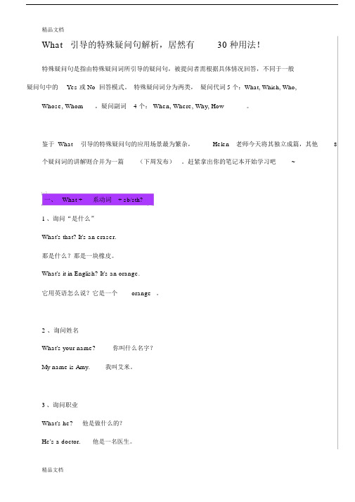 What引导的特殊疑问句解析资料.docx