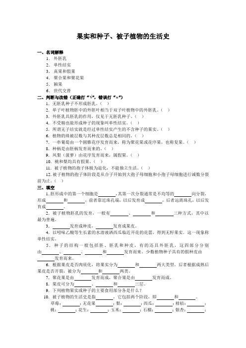 果实和种子、被子植物的生活史