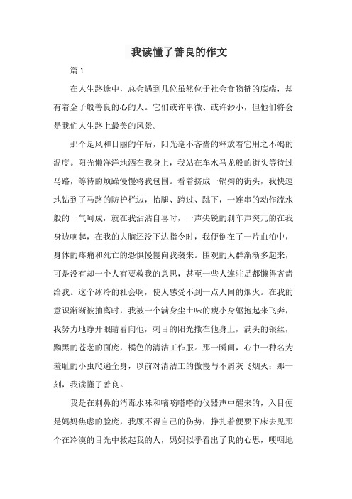 我读懂了善良的作文