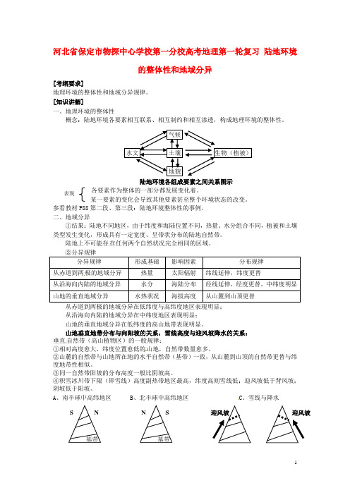 河北省保定市物探中心学校第一分校高考地理第一轮复习