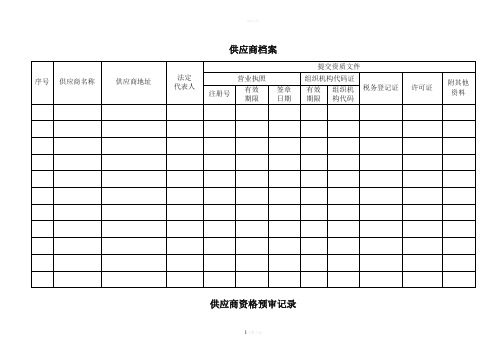 供应商档案