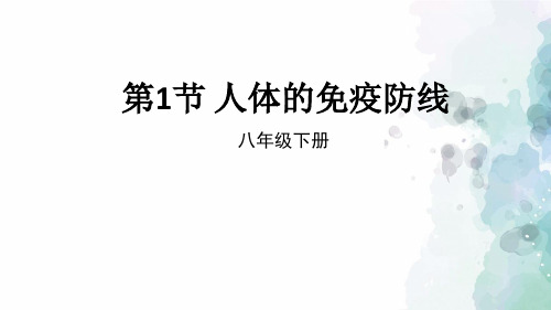 苏科版-生物-八年级下册-8.24.1 人体的免疫防线课件(配套)
