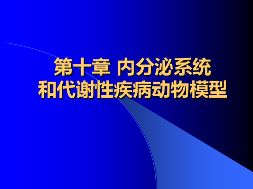 内分泌系统和代谢动物模型