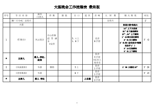 大型晚会流程表