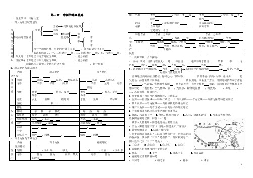 人教版八年级地理下册第五章中国的地理差异学案