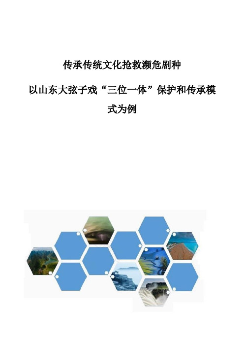 传承传统文化抢救濒危剧种-以山东大弦子戏三位一体保护和传承模式为例