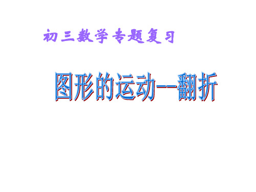 初三专题复习图形运动翻折