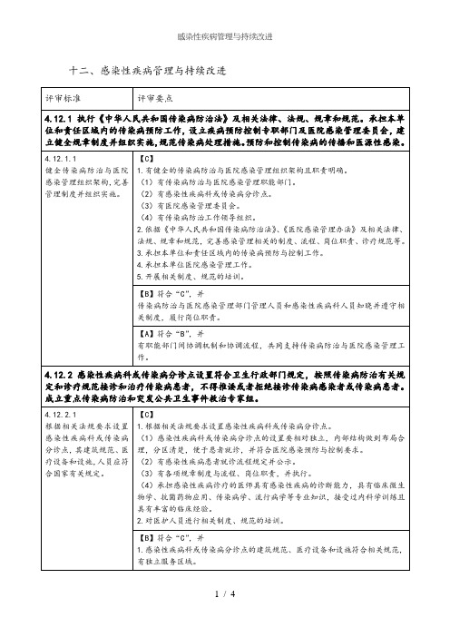 感染性疾病管理与持续改进