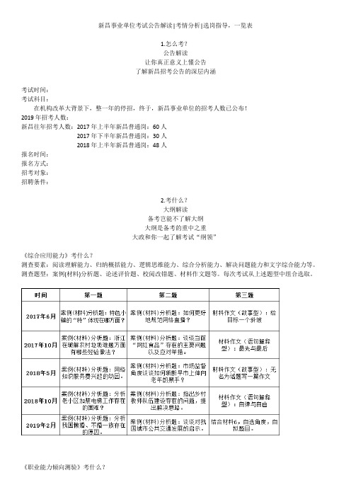 新昌事业单位公告解读