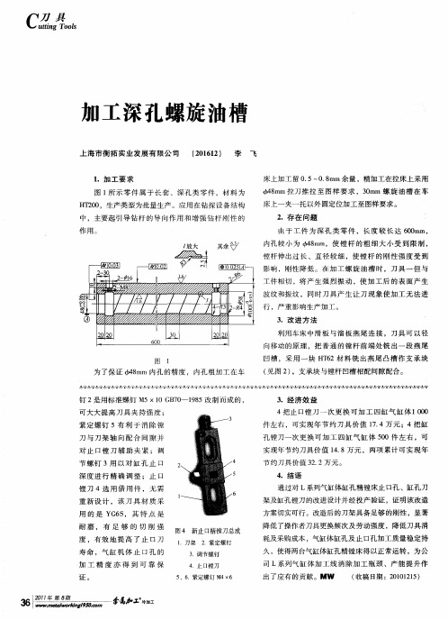 加工深孔螺旋油槽