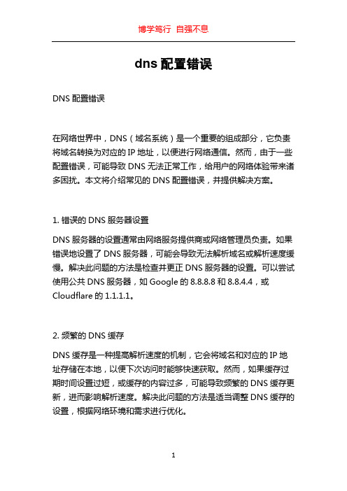 dns配置错误