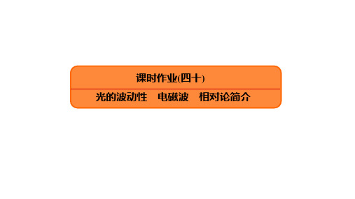 2020版高三一轮复习：课时作业40 光的波动性 电磁波 相对论简介