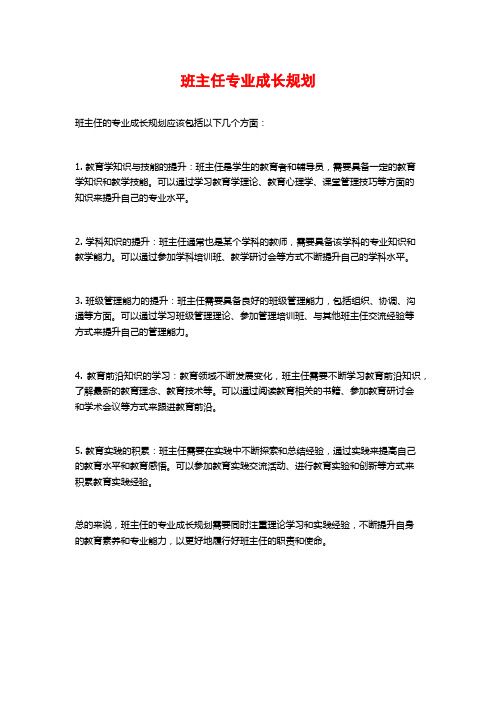 班主任专业成长规划