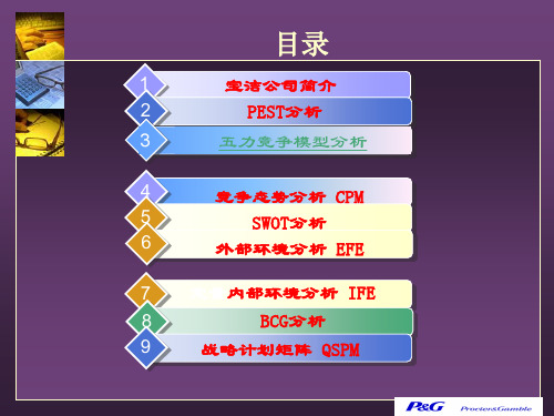 五力竞争模型、CPM、SWOT、EFE、IFE、BCG、QSPM分析共41页文档