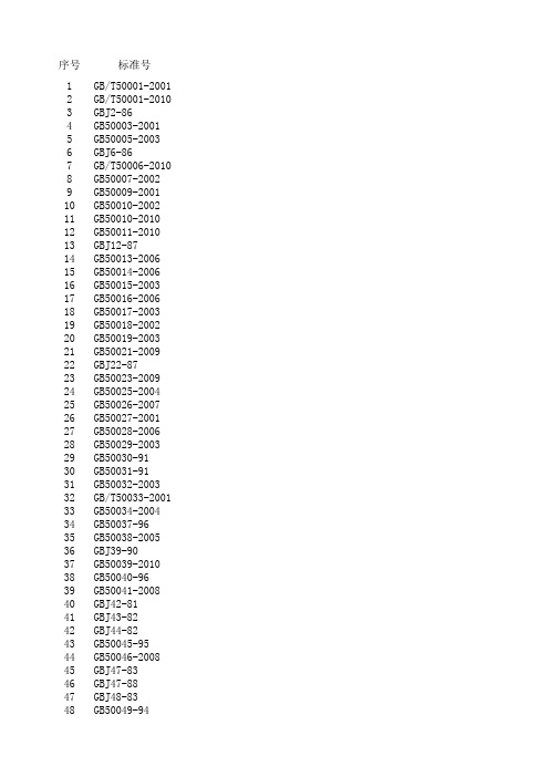 GB T 50430 涉及国家标准清单 2010