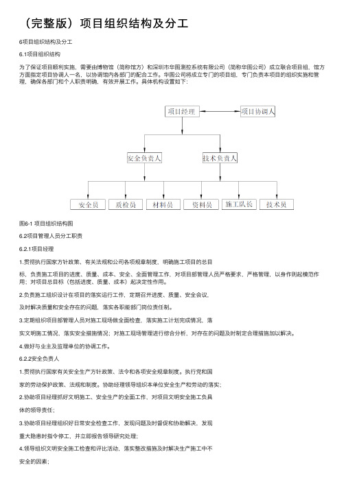 （完整版）项目组织结构及分工