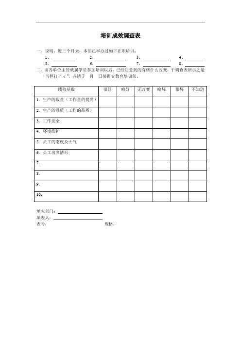 公司员工培训管理制度表格大全(四)