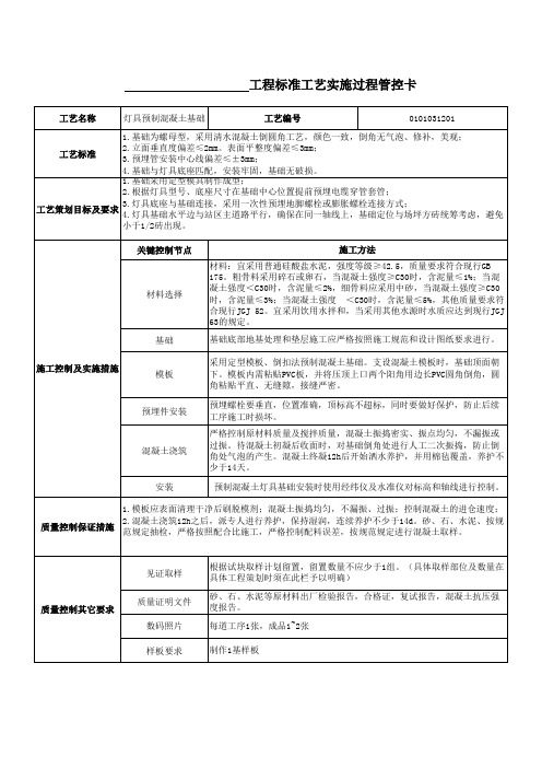 0101031201-灯具预制混凝土基础