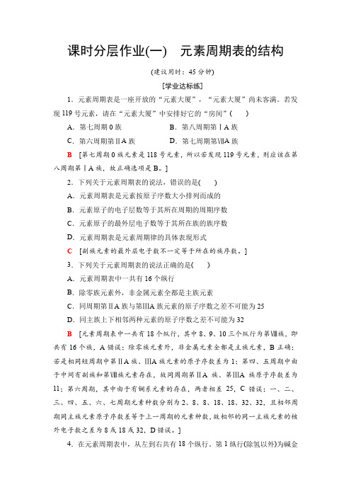 2018-2019学年化学人教版必修2课时分层练习(全册含答案)