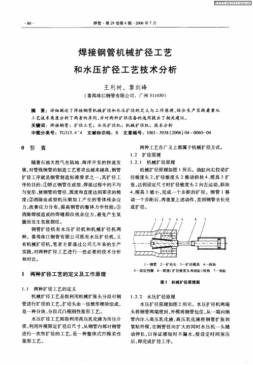 焊接钢管机械扩径工艺和水压扩径工艺技术分析