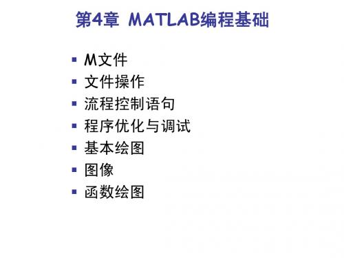 第4章 MATLAB编程基础