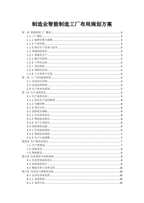 制造业智能制造工厂布局规划方案