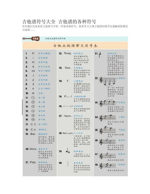 吉他谱符号大全吉他谱的各类符号[精华]