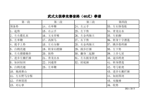 武式太极拳拳谱