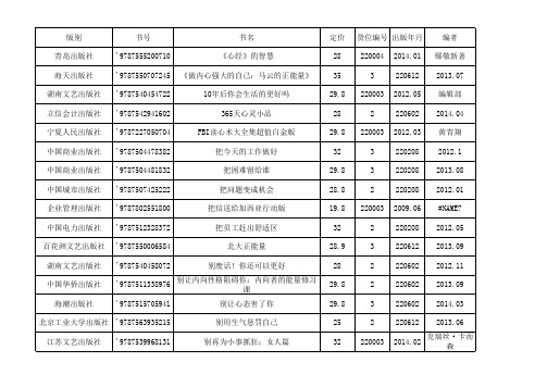 书目价格表