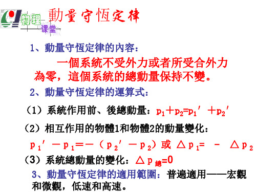 人教版高中物理课件-动量守恒定律(二)