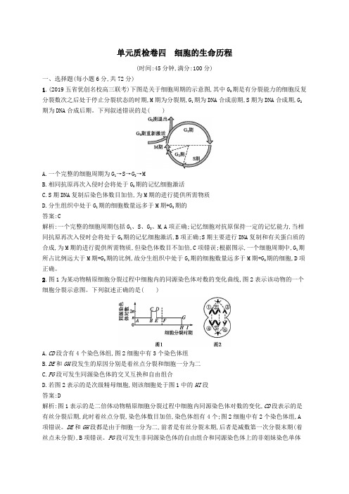 (广西专用)2021版高考生物一轮复习单元质检卷四细胞的生命历程(含解析)新人教版