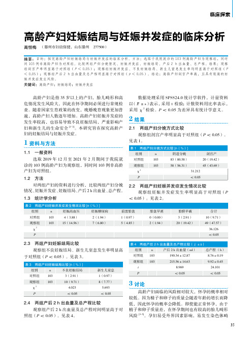 高龄产妇妊娠结局与妊娠并发症的临床分析